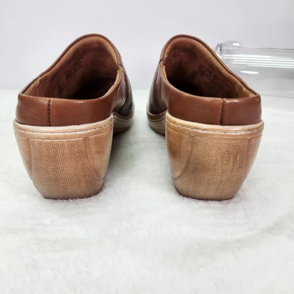SoftWalk Madison Brown Leather Coshioned Footbed Arch Support Women's Clogs 10M - Picture 6 of 12